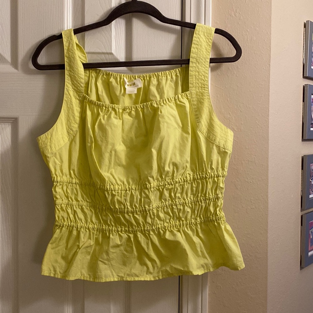 Like New, Yellow, Peplum, Maeve by Anthropologie Sleeveless Blouse - Size Medium